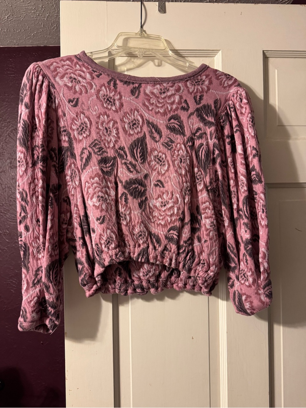 Free People Women’s Pink Floral Pullover Top
